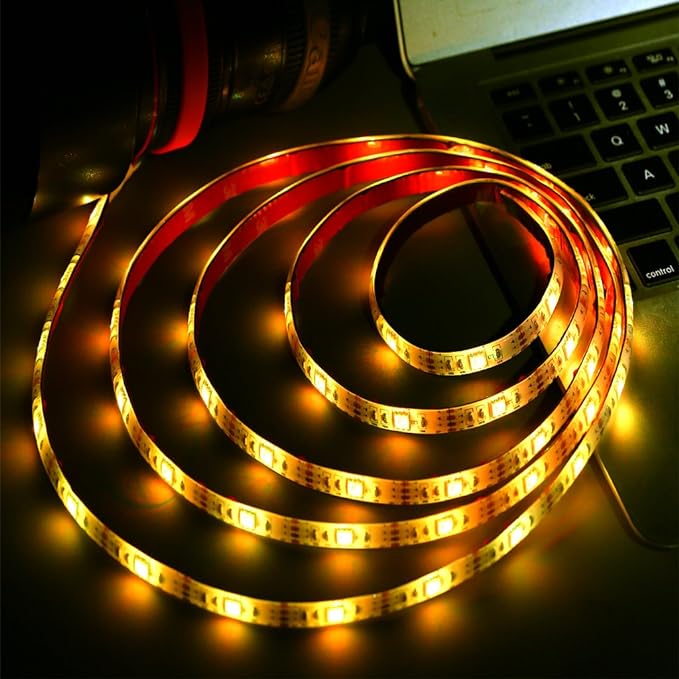 Battery Powered LED Strip Lights, 24-Keys Remote Controlled, DIY Indoor and Outdoor Decoration, 6.56ft Waterproof
