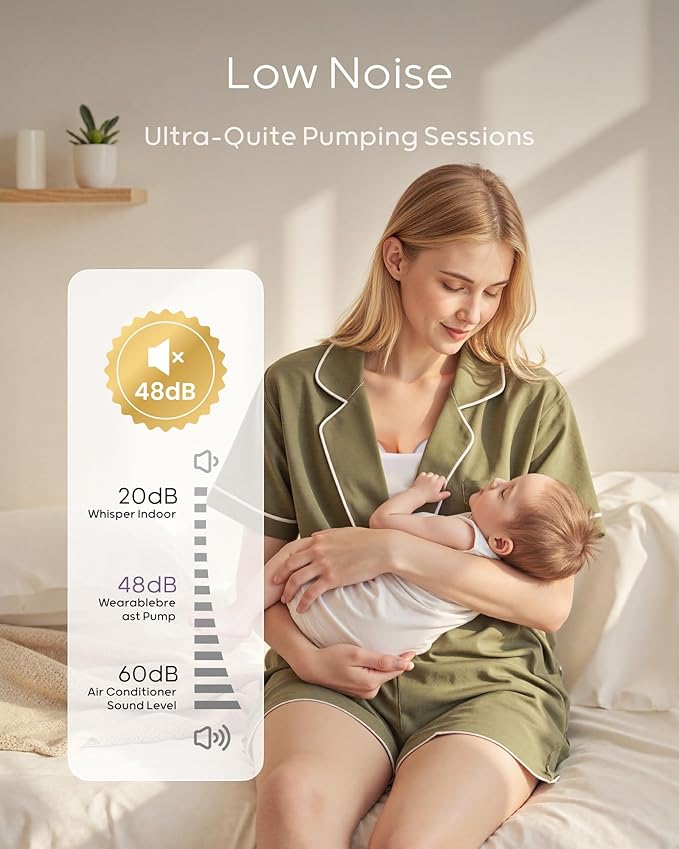 Nuliie Hands-Free Breast Pump, Wearable Breastfeeding Pump 4 Modes 9 Levels with 18/21/24MM Flange, Electric Breast Pump Portable, Replaced Pumping Accessories Included (Pink, 2 Packs)