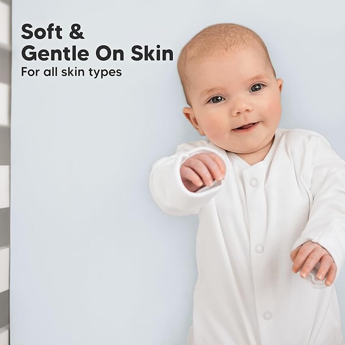 KeaBabies 2-Pack Organic Crib Sheets for Boys, Girls - 52x28 Fitted Crib Mattress Sheet Neutral, Breathable Jersey Cotton Cover for Baby Bed, Toddler Mattress, Soft & Cute Prints (Hazy)