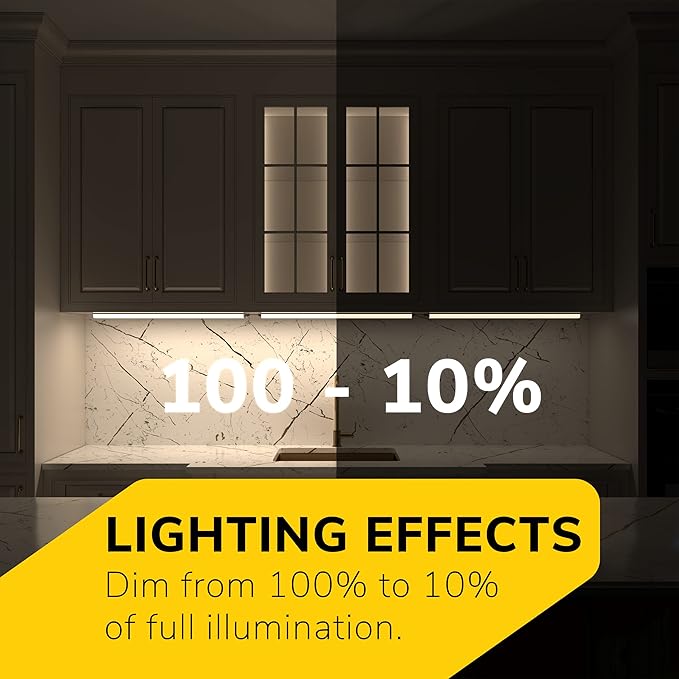 GETINLIGHT 24-inch Hardwired Only LED Under Cabinet Lighting, Daylight White(5000k), Dimmable, Matte White Finished, ETL Listed, IN-0201-13-WH-50