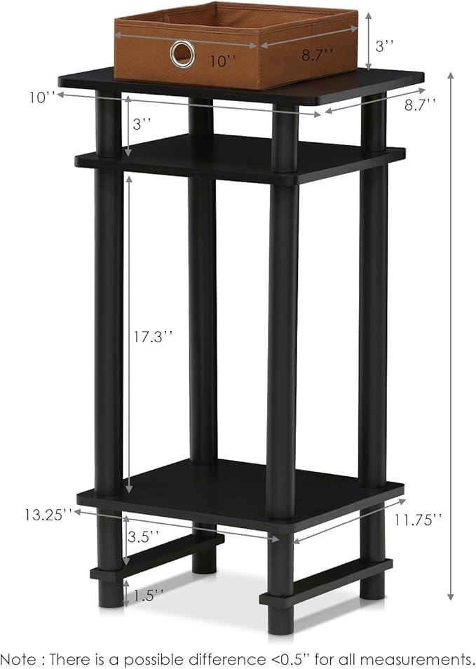 Furinno Turn-N-Tube End Table, 2-Pack, Espresso