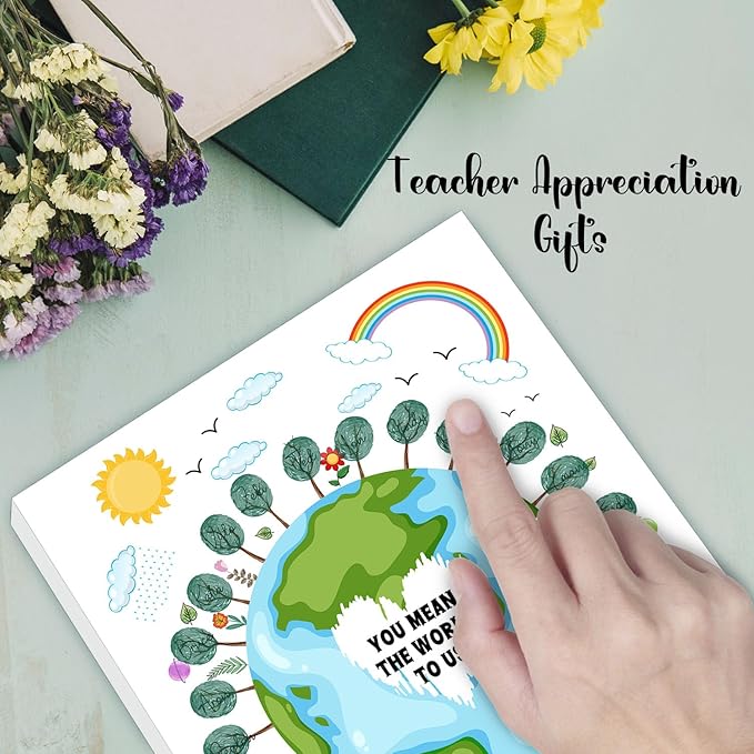 SHLINCO Teacher gift, thank you female teacher, creative fingerprint art souvenir, year-end gift, student DIY creativity, suitable for desktop ornaments
