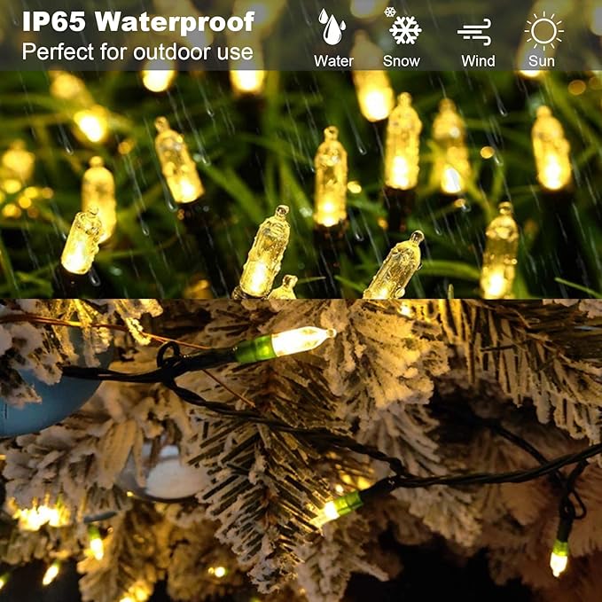 Christmas Lights, Battery Operated String Lights 18ft 50 LED Mini String Lights, Waterproof Lights with Remote Timer 8 Modes, Indoor Outdoor Garden Party Wedding Xmas Tree Decoration, Warm White