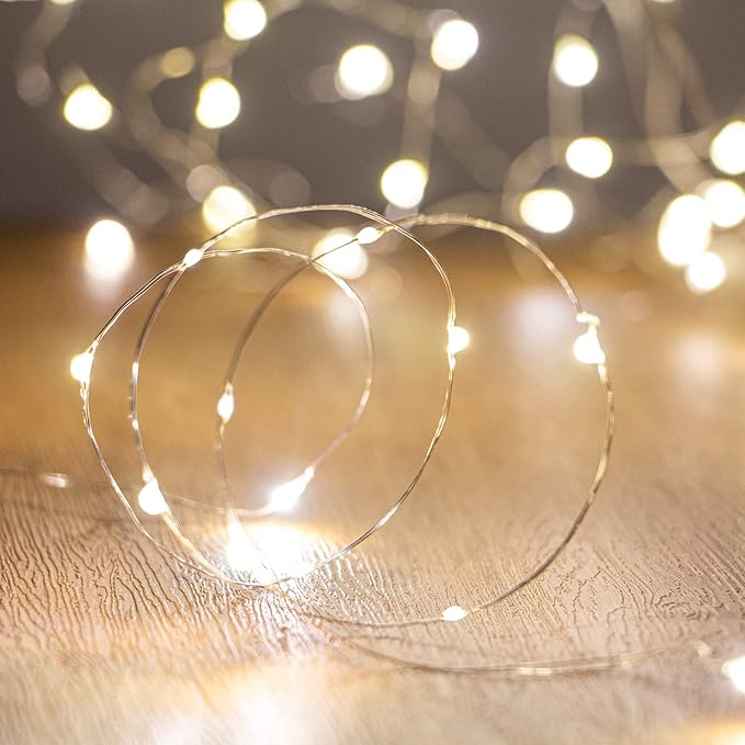 led Fairy Lights Waterproof 16.4ft String Lights Battery Operated for Wedding, Home, Garden, Party, Christmas Decoration (1pc, Warm White 1pc)