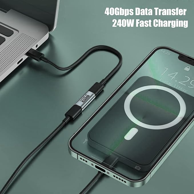 Pastall 5 Pack 240W USB C Coupler,USB C Female to Female Adapter Supports Up to 40Gbps Data Transfer and 240W Fast Charging.Compatible with Thunderbolt 4/3 Supports 8K@60Hz Video.