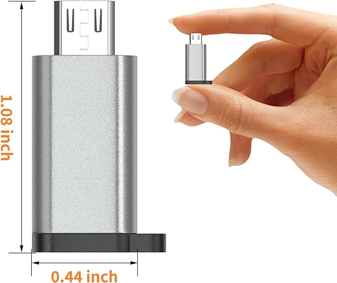 USB-C to Micro USB Adapter, 3-Pack USB Type C Female to Micro USB Male Converter USB C to Micro B 2.0 Charge & Data Sync Compatible with Samsung Galaxy S7 S6 J7 Note 5 Kindle Ps4 and More -Grey
