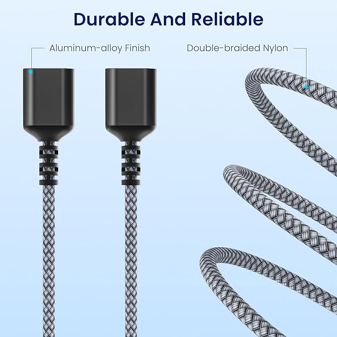 Itramax USB Splitter Cable 1 in 2 Out 3.3FT,USB-A Male to Double Female Y Splitter Extension Cord,Dual Port Extender Hub,Data Power Charger Splitter Adapter for TV,PC,Laptop,MacBook,PS4,PS5,Car,Mouse