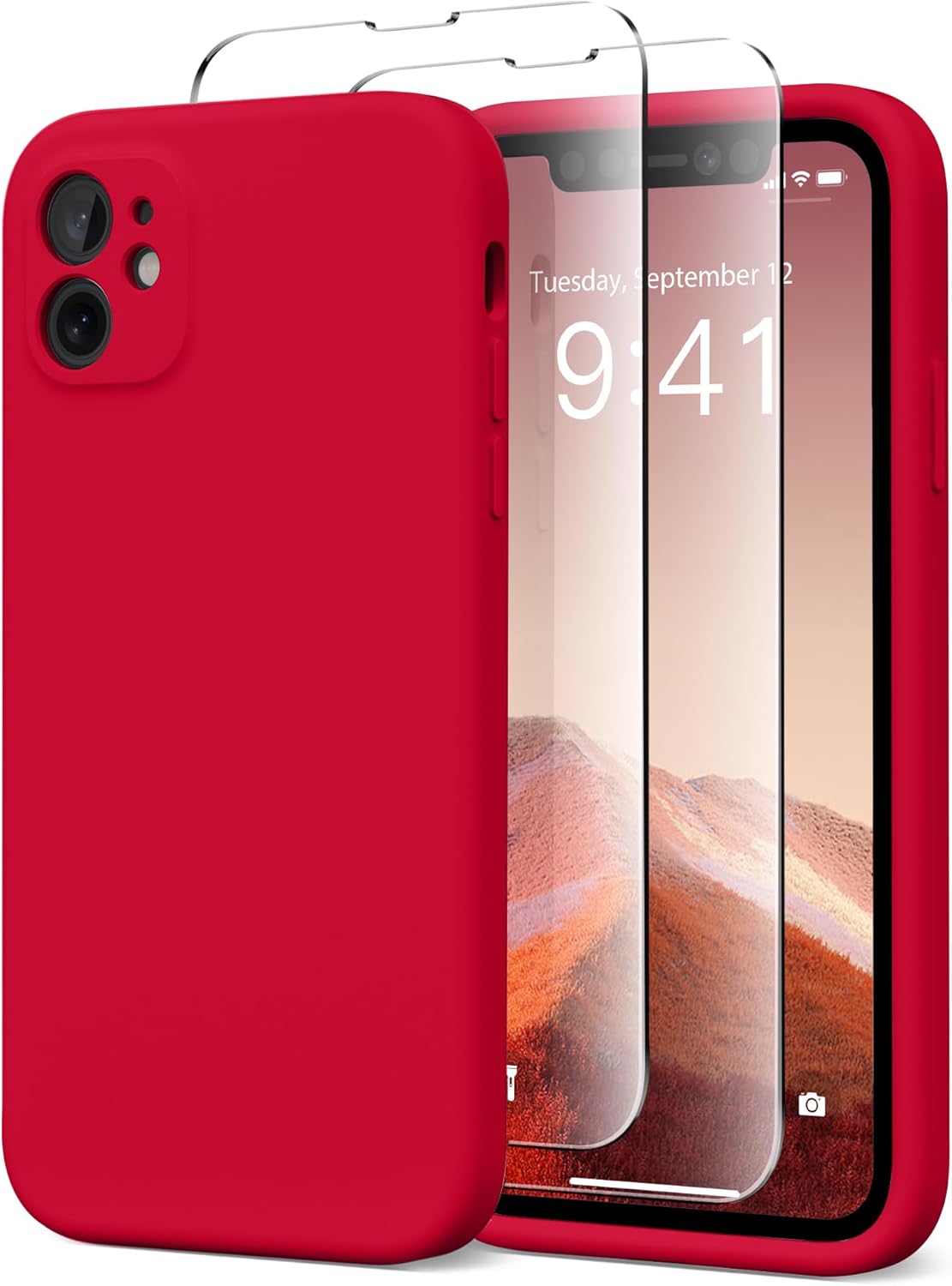 iPhone 11 Case, Compatible with MagSafe, Magnetic Silicone Slim Shockproof Protective Case - Red