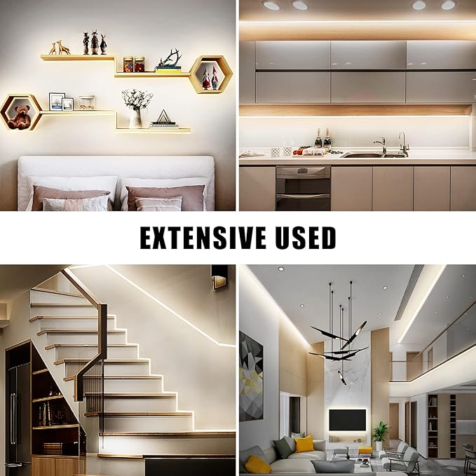 White COB Led Strip Lights Max with RF Remote, 16.4ft 4000K Dimmable Ultra Bright Neutral White COB Light Strip, Indoor COB Led Lights for Mirror, Ceiling, Kitchen, Room, Cabinet, Closet