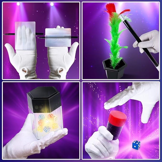 Magic Kit, Magic Tricks with Magician Costume for Kids, Magic Set for Kids Ages 6 7 8 9 10 11 12 Year Old