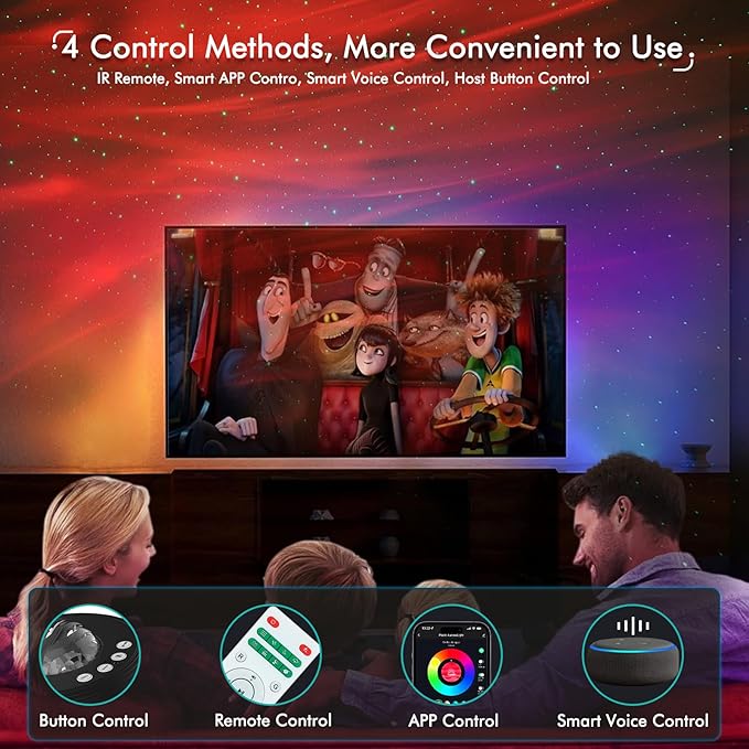 Galaxy Projector Star Lights Projector for Bedroom with 33 Lighting, Aurora Projector with Bluetooth 5.0 Speaker, Smart APP, 8 White Noises Night Light with IR Remote, Timer for Kids Adults