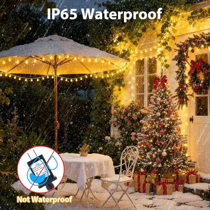 Color Changing String Lights Plug in, 33ft 60LED Connectable Crystal Globe String Light Remote, Decorative Outdoor Twinkle Lights for Girl Gift Bedroom Patio Garden Tent Camp Party Christmas Décor