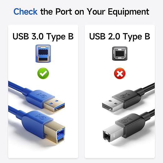 Cable Matters 5Gbps Long USB 3.0 Cable - 10ft, USB A to B Cable, USB3 Cord with Type-B 3.0 Connector for Hard Drive Enclosure/Built-in Hub and More, Blue