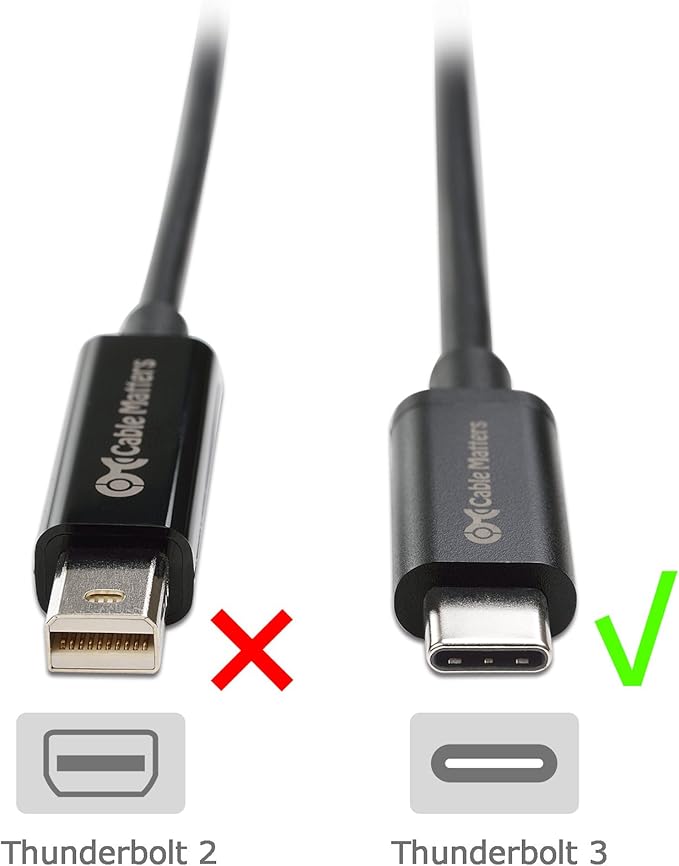 Cable Matters USB C to DVI Adapter (USB-C to DVI Adapter) in Black - Thunderbolt 4 / USB4 / Thunderbolt 3 Port Compatible with MacBook Pro, Dell XPS 13, 15, HP Spectre x360, Surface Pro and More