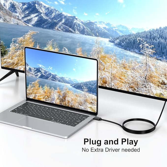 HDMI to VGA Cable 6 Feet, Uni-Directional Computer HDMI to VGA Monitor Cable HD 1080P@60Hz Video Cord Compatible for Computer, Desktop, Laptop, PC, Monitor, Projector, HDTV and More-NOT Bidirectional