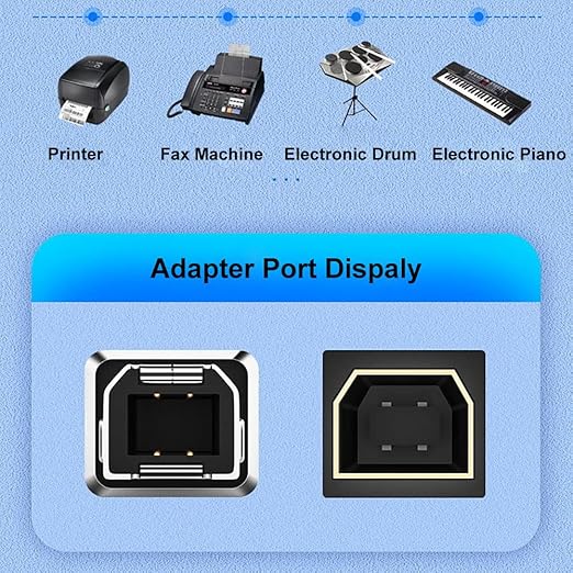 Female USB C to USB B Printer Cable Adapter 2Pack, USB C to MIDI Cable Adapter for Printer Eectric Pianos Synthesizers USB Microphones Right Angle Shape