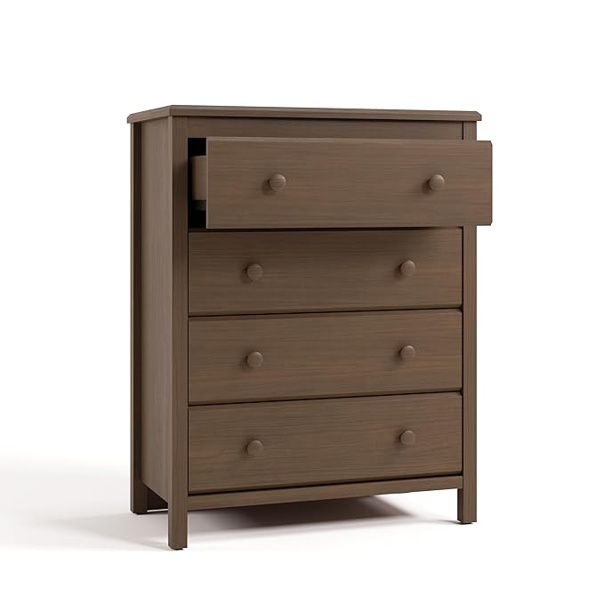 Storkcraft Alpine 4 Drawer Dresser (Hazelnut) – GREENGUARD Gold Certified, Kids Storage Organizer, Modern 4 Drawer Chest for Bedroom, Must-Have Nursery Storage