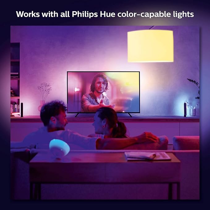 Philips Hue Play Gradient 65" Smart TV Light Strip, Flowing Color-Changing LED Strip Lights, Multicolour TV Backlight Sync with Music and Gaming, Requires Bridge & Sync Box, Control with App and Voice
