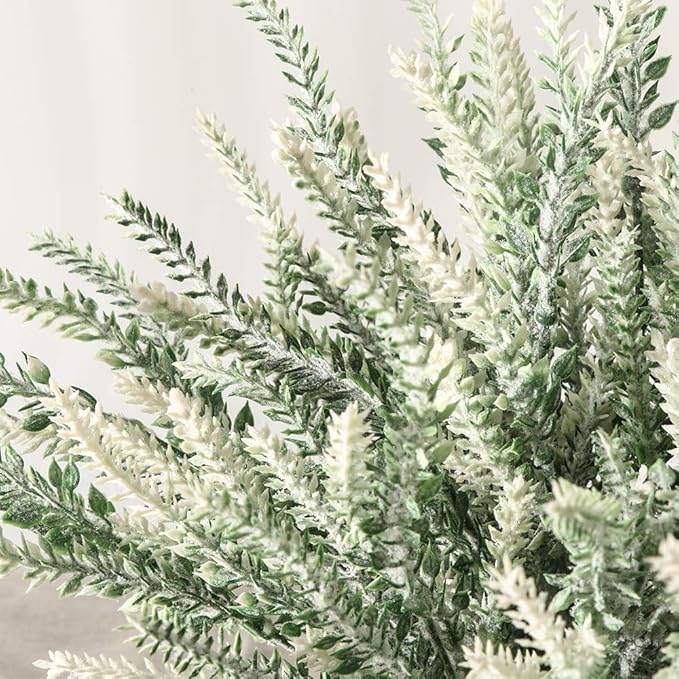 Artificial Lavender Flowers with Vase,Fake Lavender Plant Artificial in Metal Vase for Kitchen Counter Rustic Farmhouse Decor (Heart,White)