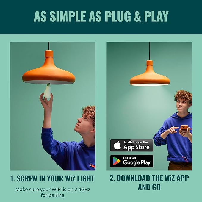 WiZ Connected Smart Light Bulbs, Sunset to Sunrise Automation + Motion Detection + Control with Voice or App, Full Color A19 60W 800LM Indoor, Matter Compatible -3 Pack