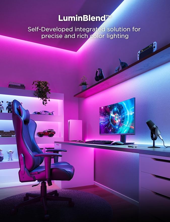 Govee RGBIC Strip Light 2 Pro with Matter, 6.56ft Smart LED Strip Lights Compatible with Alexa and Google Assistant, Color Changing LED Lights for Bedroom, Cabinet, Party, Gaming Desk, Home Decor