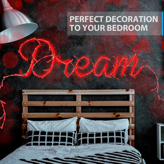 USB Powered Fairy Lights, 100 led 33 ft. USB Plug in Copper Wire USB String Lights for Bedroom Christmas Decoration Wedding Party Firefly Lights (Red,1 Pack)