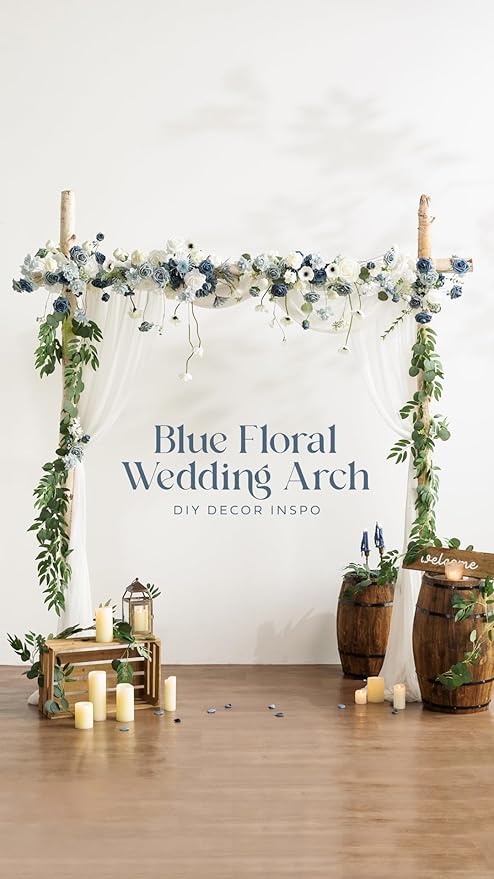 Ling's moment Artificial Flowers 50Pcs Navy Blue Roses Decor w/Stems,3" Real Touch DIY Foam Floral for Wedding Bouquet/Centerpieces, Outdoors Party Backdrop, Room/Table, and Garden/Pot Decorations