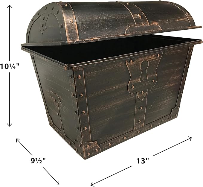 Teacher Created Resources Large Plastic Treasure Chest Classroom Rewards Pirate Party Goody Box (TCR8759) (Pack of 6)