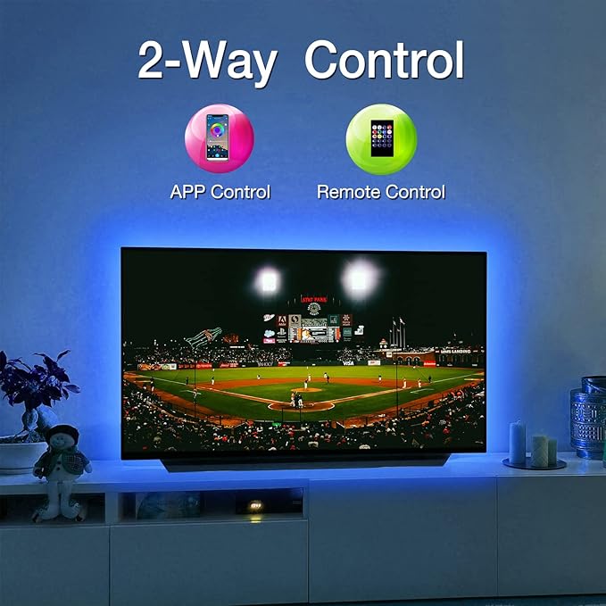 DAYBETTER Led Lights for TV 55 inch,12.5 ft TV Led Backlight 65 inch TV Led Lights,USB Led Strip Lights for TV 55-65 inch with Remote,TV Lights Behind Change with TV,Ambient Lighting,Gaming Room Decor