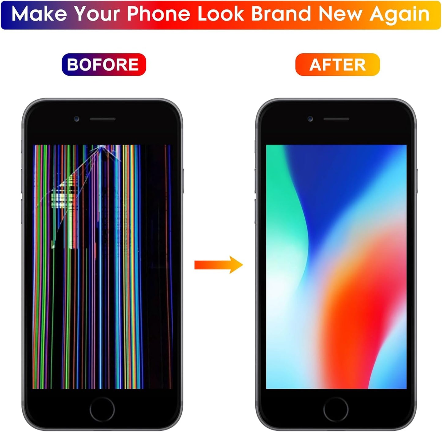 iPhone 6 Screen Replacement 4.7', 3D Touch Display Full Repair Kit, Digitizer Assembly with Tools Set