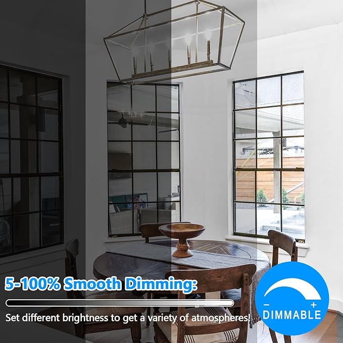 LED Candle Bulbs 40W Equivalent, E12 Candelabra Light Bulbs 4W 470Lm Clear Edison LED Bulb, Daylight White 5000K B11 Classic Bright Filament Bulbs, Dimmable Decorative Bulb for Lamps, Pack of 10