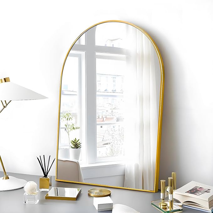 20x30 Arch Mirror Rectangle Wall Mounted Metal Frame Mirrors for Entryway Bedroom Bathroom Living Room 20 30 24x36 inch Black Silver - Gold