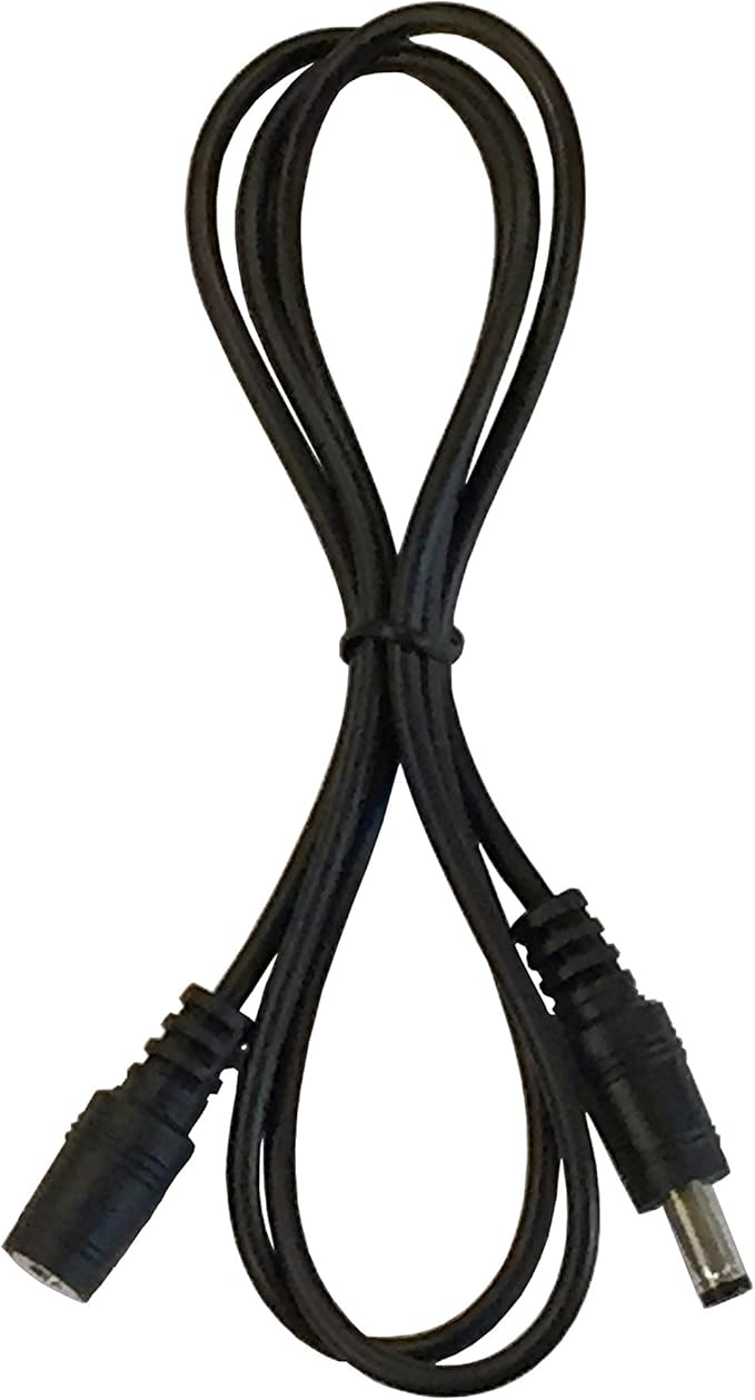 2 Pack of 36 Inch (3 Foot) 22AWG Male to Female 5.5mm X 2.1mm Barrel Plug DC Power Extension Cables