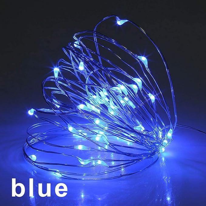 16 Packs Fairy Lights Battery Operated(Batteries Included) 10.2FT 30LEDs Waterproof Copper Wire Firefly Light, Mini Starry String Lights for DIY Craft Wedding Party Christmas Decor (Blue Fairy Light)