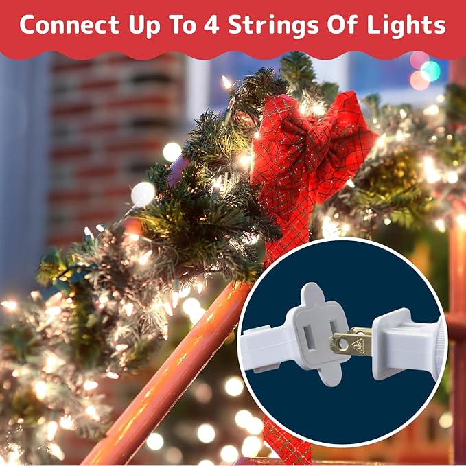 PREXTEX 200 Count Clear Christmas Lights - 40 ft Warm White Xmas Lights String Bulbs with White Wire for Indoor and Outdoor Holiday Decor, Trees and More