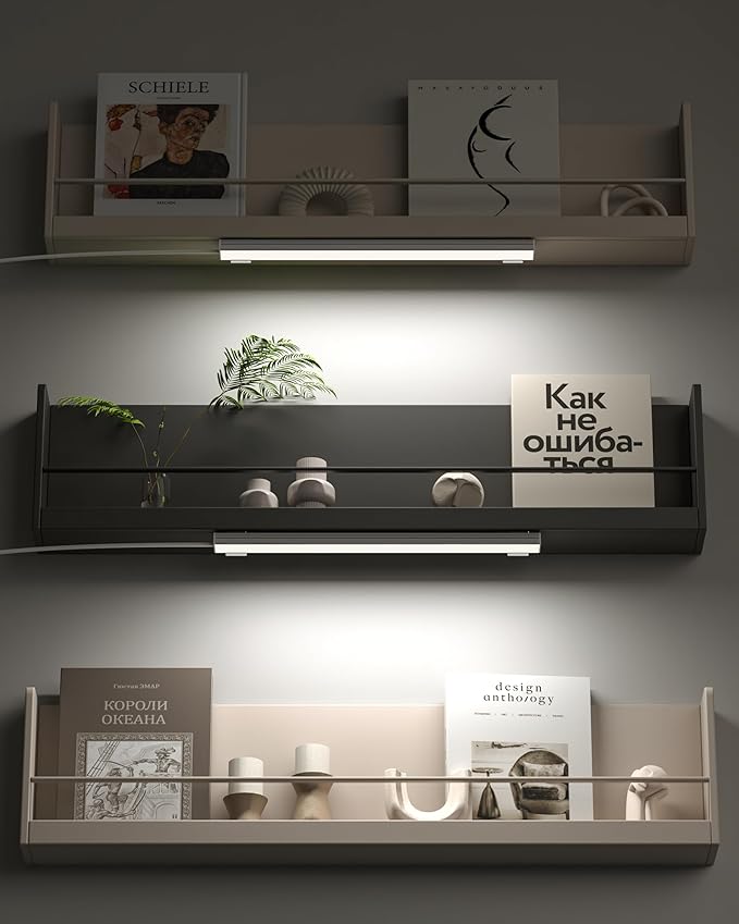 ASOKO Motion Sensor Dimmable Led Under Cabinet Lighting,12 inches Plug in Led Counter Light Bars, Daylight White 4500K Led Light Bar for Kitchen/Closet/Wardrobe/Shelf/Desk/Display Case