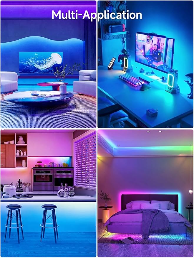 LED Lights for TV, 16.4ft TV LED Backlight for 45-75in, RGB TV Backlight Behind Strip with Music Sync, Bluetooth APP and Remote Control Strip Lights USB Powered for Bedroom, Gaming