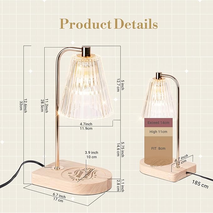 Marycele Candle Warmer Lamp with Timer, Unique Thanksgiving Gifts for Women Girls Sister Teacher with Best Wishes, Wax Melts Warmer for Jar Candles