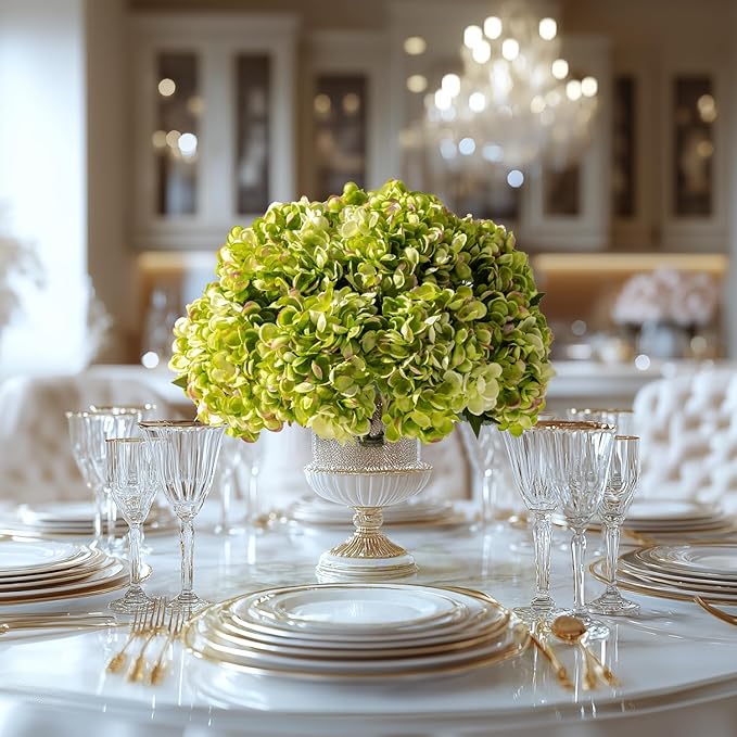10PCS Faux Hydrangea Flower Hydrangea Artificial Flowers Hydrangea Bouquet Faux Flower Table Centerpieces for Home Wedding Bridal Bouquet Office Party DIY Floral Decor