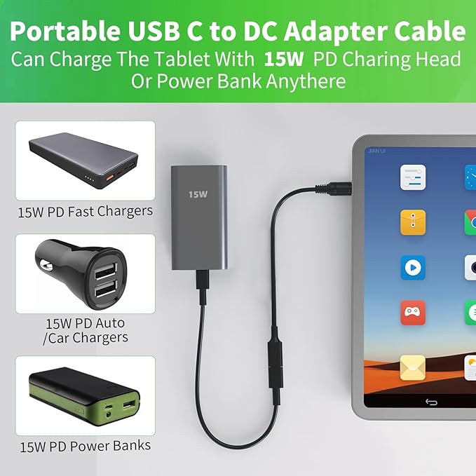 (2Pack 1Ft) USB C to DC 5.5mm x 2.5mm Adapter Cable, Varbmt USB C Female to Male Plug Supply Adapter Power Cable for Camera, Power Bank, DVR, Recorder, Webcam Router, Scanner