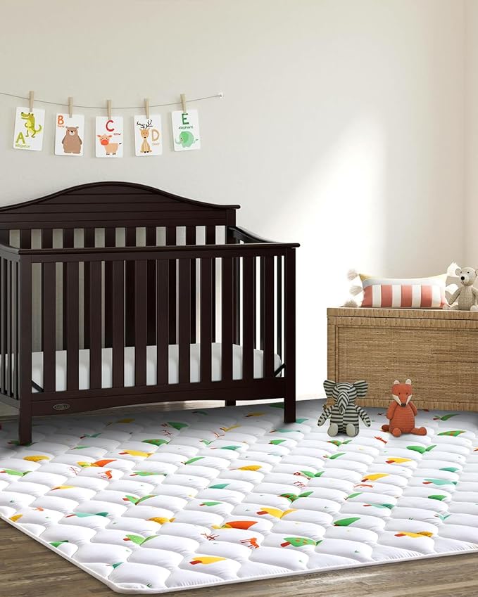 Odorless Premium Foam Baby Play Mat 71" x 59", Soft Microfiber Fabric Crawling Mat for Floor- Comfortable and Hypoallergenic, Non-Slip Cushioned Floor Playpen mat for Infants,Babies,Toddlers
