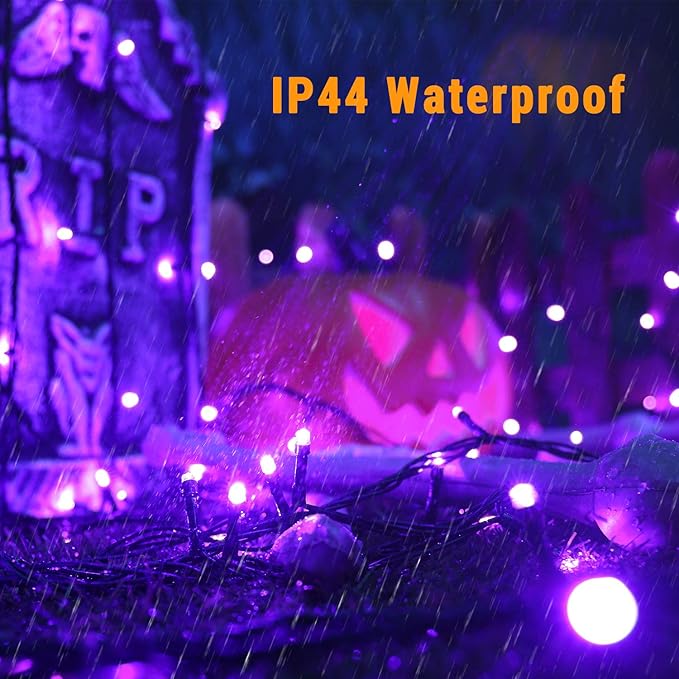 ODEETRONIC Purple Halloween Lights, 98.4ft 300 LED Purple String Lights, 8 Modes Halloween Light String Connectable, Plug in Twinkle Fairy Light Waterproof for Outdoor Holiday Party Home Tree Decor