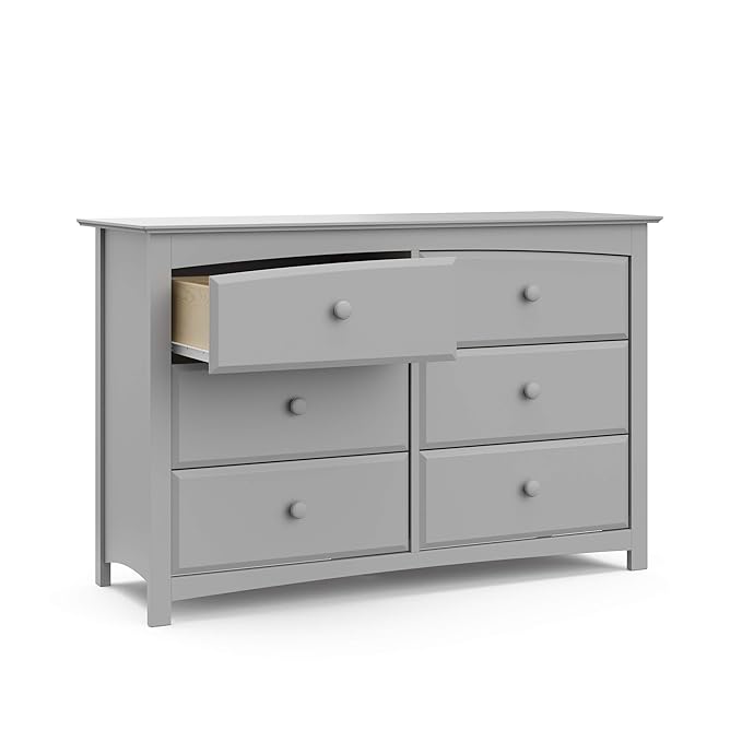 Storkcraft Kenton 6 Drawer Universal Dresser (Pebble Gray) – Dresser For Kids Bedroom, Chest Of Drawers For Bedroom With 6 Drawers