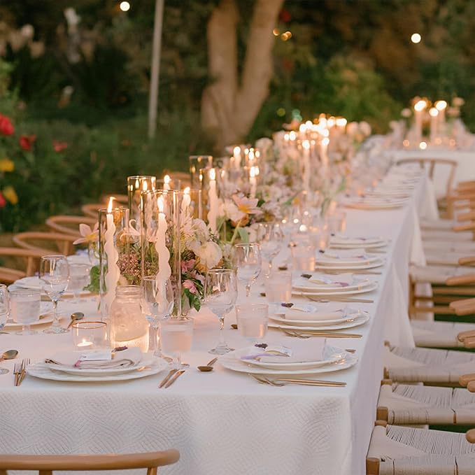 Hurricane Candle Holder Thickened Cylinder Covers 4 Pcs Taper Candle Sticks Holder Glass Tall Candlesticks Holders Centerpiece for Wedding Dining Table