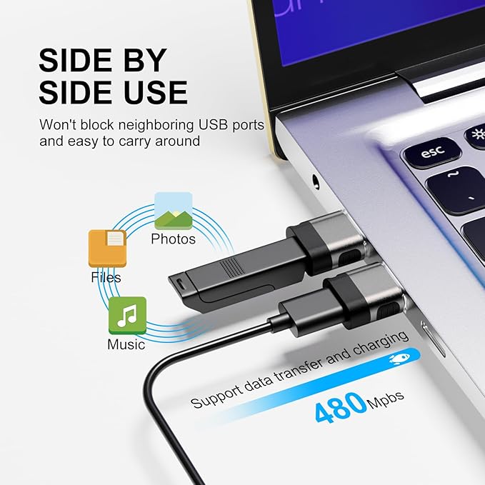USB to USB C Adapte 6-Pack,Type C Female to A Male,USB A to C Adapter Type-C Charger Cable Converter for iPhone 17 16 15 14 Plus Pro Max,iPad Pro Air 4 Mini 6,Samsung S25 S24 S23