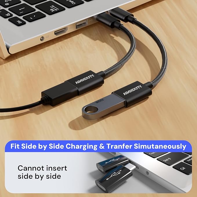 USB C to USB Adapter 2-Pack, USB C Male to USB Female OTG Cable, Nylon Braided, Aluminum Shells, Compatiable for iPhone 17, 16, 15 Series, MacBook Pro/Air, Galaxy S25/S24/S23 and More