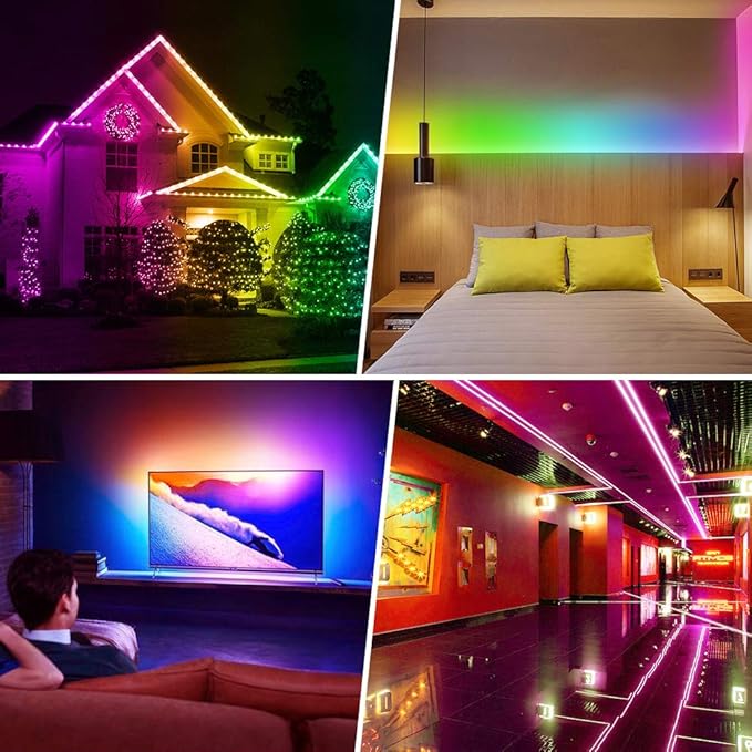 USB LED Lights Strip 16.4ft, USB Powered RGB Color Changing LED Strip with 17-Key Remote Controller, Flexible Light for TV, Bedroom, Desk, Mirror, PC, Camping & Home Decoration
