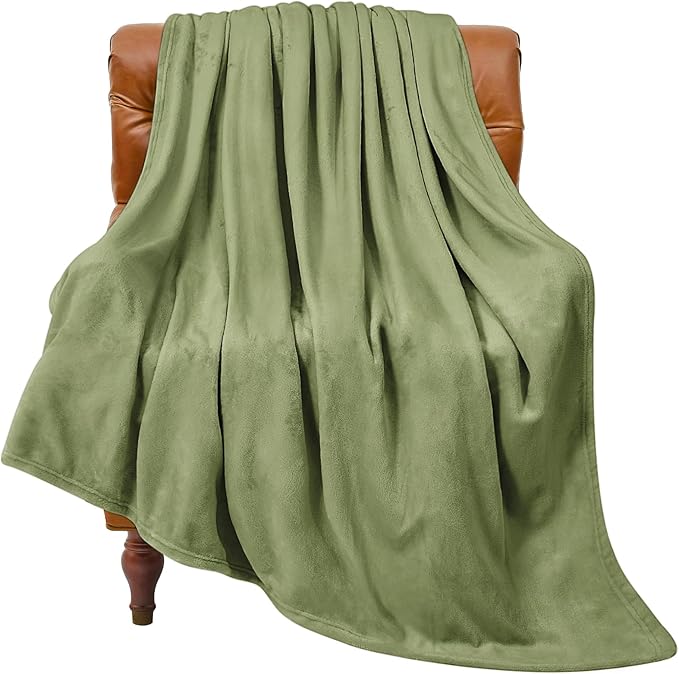 BEDELITE Fleece Blanket Twin Size Sage Green Throw Blanket for Couch & Bed, Luxury Plush Cozy Fuzzy Blanket 60x80 inches, Super Soft Warm Lightweight Throw Blanket for Travel Camping