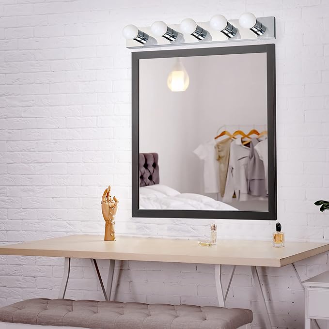 Design House 509653 5-Light Vanity Strip Light Contemporary Dimmable for Bathroom, Bedroom, Makeup Vanity, Polished Chrome