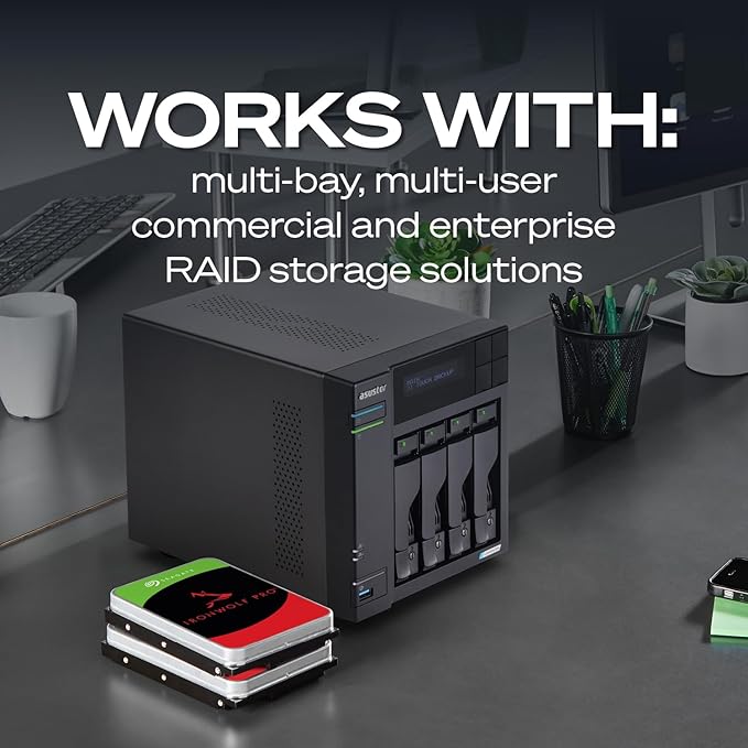 Seagate IronWolf Pro, 20 TB, Enterprise NAS Internal HDD –CMR 3.5 Inch, SATA 6 Gb/s, 7,200 RPM, 256 MB Cache for RAID Network Attached Storage (ST20000NT001)